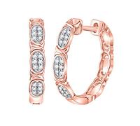 Dazzlingrock Collection Aretes de aro de diamante redondo de 0,18 quilates (quilates) de 1/5 quilates, oro rosa de 14 quilates, Diamante Oro rosa, Diamante