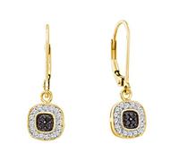 Dazzlingrock Collection Pendientes de diamante negro de 0,25 quilates (quilates) de 1/4 quilates, oro amarillo de 14 quilates, Diamante Oro amarillo, Diamante