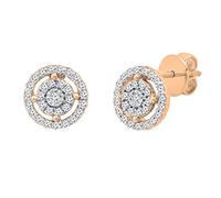 Dazzlingrock Collection Pendientes de tuerca de diamante blanco redondo de 0,20 quilates (quilates), 1/5 quilates, disponibles en metal de oro de 10 K/14 K/18 K y plata de ley 925.