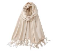 DAZZLUXE 1 bufanda beige para mujer, bufanda de cachemira suave y ligera, accesorio de ropa adecuado para uso diario, bodas y fiestas, 70 * 200