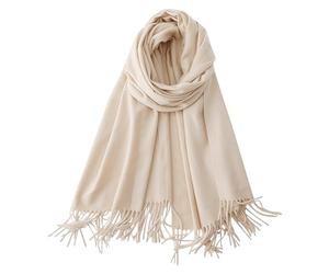 DAZZLUXE 1 bufanda beige para mujer, bufanda de cachemira suave y ligera, accesorio de ropa adecuado para uso diario, bodas y fiestas, 70 * 200