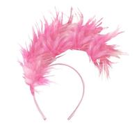 DAZZLUXE 1 diadema de plumas rosadas, accesorio de pelo retro para mujer, accesorio de moda para bailes, fiestas y fiestas