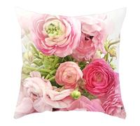 DAZZLUXE 1 funda de almohada floral rosa para el hogar, funda de almohada para exteriores, funda de almohada rosa, funda de almohada con estampado floral, funda de almohada con rosas