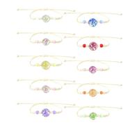 DAZZLUXE 10 Pulseras de la Amistad para Niñas, Tejidas a Mano, Ajustables, Joyas Infantiles Multicolores Con Vidrio, Flores y Cuentas CCB