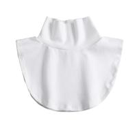 DAZZLUXE 2 piezas de cuello falso desmontable para mujer, cuello suave, cuello de algodón, cuello de camisa, adecuado para suéteres, vestidos, camisas (blanco, negro), Negro / Blanco, Talla única