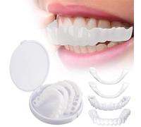Dazzluxe 4 pares de carillas dentales dentales, clip de sonrisa perfecta en carillas de repuesto de dientes temporales, kit de dientes para blanquear dientes falsos para cubrir dientes malos