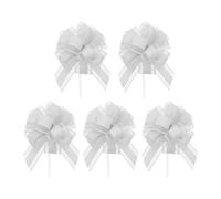 DAZZLUXE 5 unidades de cinta de regalo de flores blancas, cinta de regalo, cinta decorativa, cinta de papel de regalo, adecuada para regalos, bodas y decoración floral