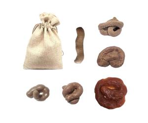 DAZZLUXE 6 piezas de heces simuladas, viene con 1 bolsa de almacenamiento, excrementos falsos, juguetes de excrementos, juguetes de excrementos, excrementos realistas, juguetes creativos e