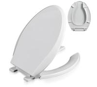 Dazzluxe Asiento De Inodoro Comercial Alargado, Cubierta De Asiento De Inodoro Frontal Abierto, Liberación Rápida para Una Fácil Limpieza, Tapa De Asiento De Inodoro De Cierre Suave Y Silencioso