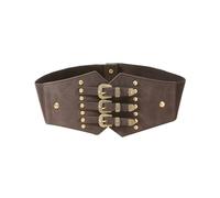 DAZZLUXE Cinturón Ancho Elástico con Remaches para Mujer, Corsé de Avispa, Marrón, Talla 75