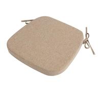 Dazzluxe Cojines para Sillas De Cocina con Lazos, Cojín De Asiento De Esponja De Alta Densidad Y Cojín para Silla De Comedor, Cojín De Asiento De Goma Antideslizante (Beige, 6 Pack)