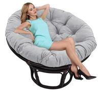 Dazzluxe Cojines Redondos Papasan Sin Silla, Cojín De Silla con Forma De Huevo De Grosor Suave, Cojín De Silla Columpio Cómodo para Exteriores para Patio Y Jardín,Grey1,43.3"