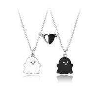 DAZZLUXE Collar de la amistad con fantasmas en blanco y negro - Imán para buenos amigos - Metal, Metal