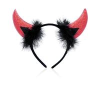 DAZZLUXE Diadema para el pelo de diablo con cuernos rojos - Accesorios de escena para niños y niñas - Apto para carnaval, Halloween