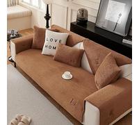 Dazzluxe Funda De Sofá De Vellón Sherpa, Cubre De Sofá Mullida De 1/2/3/4 Plazas, Fundas De Cojín De Sofá En Universales Antideslizantes, Protector De Muebles para Niños Y Mascotas, 90x70cm - Marrón