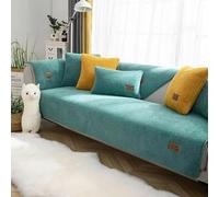 Dazzluxe Funda De Sofá De Vellón Sherpa, Cubre De Sofá Mullida De 1/2/3/4 Plazas, Fundas De Cojín De Sofá En Universales Antideslizantes, Protector De Muebles para Niños Y Mascotas, 110x110cm - Verde