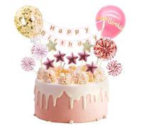 DAZZLUXE Juego de 12 Adornos para Tartas de Niña, Color Rosa