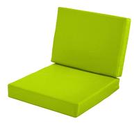 Dazzluxe Juego De 2 Cojines Profundos para Exteriores, Almohadillas De Espuma De Alta Densidad con Funda Extraíble, Cojines De Repuesto Impermeables para Muebles,Green2,51 * 51 * 10/51 * 40 * 10cm