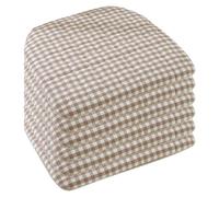 Dazzluxe Juego De 4 Cojines para Sillas De Comedor, Almohadillas para Sillas De Interior con Lazos Y Respaldo Antideslizante, Cojín De Silla A Cuadros En Forma De U para Cocina,Marrón,6 Pack
