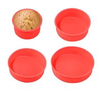 DAZZLUXE Juego de 4 moldes redondos de silicona para tartas, moldes de silicona para hacer pasteles, moldes antiadherentes, molde redondo, adecuado para el hogar, restaurante, fiesta de cumpleaños