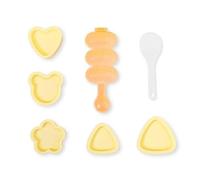 DAZZLUXE Juego de 7 moldes para sushi, molde para hacer bolas de arroz, herramienta para suplementos de alimentos para bebés, forma de bola de arroz antiadherente, forma triangular