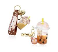 DAZZLUXE Llaveros de Oso de Leche Con Arena Movediza - Creativos y Lindos Para Tazas, Bolsos, Llaves - Colgantes de Bricolaje