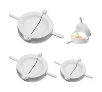 DAZZLUXE Pasta_MAKER - Molde para hacer albóndigas en forma de media luna de 3 piezas (6,8 cm, 7,8 cm, 8,8 cm, plástico, blanco, manual)