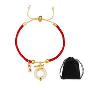 DAZZLUXE Pulsera de Cuerda Roja con Bolsa de Almacenamiento Negra, Tejida con Diseño de Dragón Chino, Joyería Creativa Personalizada y Ajustable, 16,5 cm
