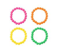 DAZZLUXE Pulseras de Perlas de 4 Piezas - Coloridas y Mágicas para Niños, Plástico, Accesorios de los Años 80, Neón