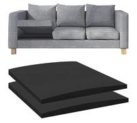 Dazzluxe Soporte Curvo para Cojínes De Sofá, 70x70x5cm Soporte De Cojín De Sofá para Asiento Caído, Inserto De Espuma De Alta Densidad para Reparación De Asiento De Muebles Hundido, Negro, Juego De 2