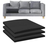Dazzluxe Soporte Curvo para Cojínes De Sofá, 70x70x5cm Soporte De Cojín De Sofá para Asiento Caído, Inserto De Espuma De Alta Densidad para Reparación De Asiento De Muebles Hundido, Negro, Juego De 3