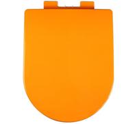 Dazzluxe Tapa De WC Universales En Forma De D, Silenciosos Sin Golpes con Tapa De Cierre Lento, Fáciles De Montar Y Limpiar, Duraderos Y Coloridos Asientos De Inodoro De Polipropileno,Naranja