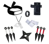 Dazzroi Anime Cosplay Accessories, Kits De Déguisement, ModèLe De Jouet En Plastique FléChettes, Bandeau, Kunai, Collier, Anneau, Sac à Compartiment Unique, Bande éLastique para Halloween Carnaval