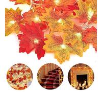 DAZZTIME Guirnalda Luminosa de Hojas de Arce, 6M 40LED, Luces Decorativas para Halloween y Fiestas de Otoño