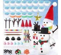 DAZZTIME Kit para Construir un Muñeco de Nieve,20 Piezas Set Kit de Decoración de Muñeco de Nieve,Manualidades de Muñeco de Nieve,Manualidades Navideñas,Kit de Bricolaje de Muñeco de Nieve