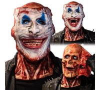 DAZZTIME Máscara de Calavera de Halloween,Cráneo Espeluznante con Mandíbula Móvil,Casco de Esqueleto de Cabeza Completa,Máscara de Látex para Adultos,para Cosplay,Halloween,Fiesta