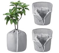 DAZZTIME Protección Térmica para Macetas,2 Piezas Funda para Plantas para Invierno 45x50cm,Bolsa Protectora para Plantas,Protector Térmico,con Cremallera y Cordón,para Jardín,Balcón