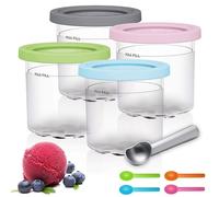DAZZTIME Recipiente para Helados,Recipiente Creami para máquina de helado Ninja Creami,4 Piezas Accesorios para Recipiente para Hacer Helados para la serie NC301 NC300 NC299AMZ,sin BPA 16 oz.
