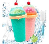 DAZZTIME Slushie Maker Cup,Frozen Cup,DIY Homemade Quick Frozen Smoothies,Máquina de Granizado,2 In 1 Straw And Spoon,Homemade Smoothie Cups para Niños y Familia