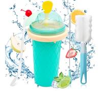 DAZZTIME Slushie Maker Cup,Frozen Cup,DIY Homemade Quick Frozen Smoothies,Máquina de Granizado,2 In 1 Straw And Spoon,Homemade Smoothie Cups para Niños y Familia
