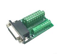 DB26-M2-01 Bloque de terminales de conector hembra, placa de terminales sin soldadura de 0.5 A con paso de 3.81 mm para cable de 16-24 AWG, adaptador de montaje en PCB verde