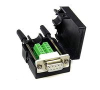 DB9 D-SUB VGA adaptador 9 pin señales Terminal Breakout Cubierta de plástico 2 fila RS232, Female with screw