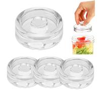 DBAATTZ Pesos de Fermentación, 4 Piezas Pesas de Fermentación, Peso de Fermentación de Vidrio de Kimchi, Pesas de Vidrio para Fermentación Ø 7cm, Pesas de Vidrio para Fermentación con Abertura Ancha