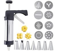DBAILY Máquina Galletas Prensa Bomba para Prensar Galletas Kit de Decoración de Pasteles 8 Piezas Discos 8 Piezas Boquillas para Hornear DIY y de Glaseado de Pasteles