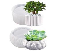 DBAILY Molde De Resina Para Florero, 2pcs Moldes Para Hormigón Moldes De Resina Moldes Epoxi Suculentas Planta Silicona Molde Patrón Aplicar a Maceta Portalápices Caja De Almacenamiento