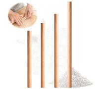 DBAILY Rodillo, 4 rodillos de madera de haya sin asas, tacto de madera profesional, suave, no pegajoso, adecuado para hacer masa, albóndigas, utensilios de hornear (25 cm, 28cm,30 cm,40cm)