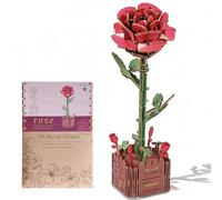DBAILY Rompecabezas de madera 3D Flores Artificiales Maqueta Kits de Construcción para Adultos para Construir, Regalo Romántico para su Cumpleaños/Día de San Valentín/Día de la Madre, Decoración