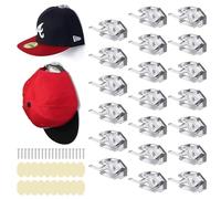 DBAILY Soporte de Pared para Sombrero 20 PCS Autoadhesivos Porta Gorras Ganchos Organizador Sombrero Montado en Pared Cuelga Gorras de Béisbol para Gorras, Llaveros, Bufandas para Auriculares