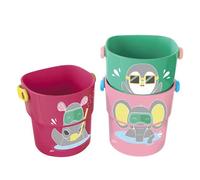 dBb Remond 3 Mini Cubos de Baño, 1 perforado, 2 sin perforar, Frambuesa Verde Rosa