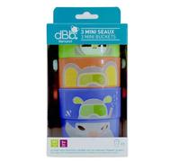 dBb Remond 3 mini cubos de baño, 1 perforado, 2 sin perforar, verde coral y azul
